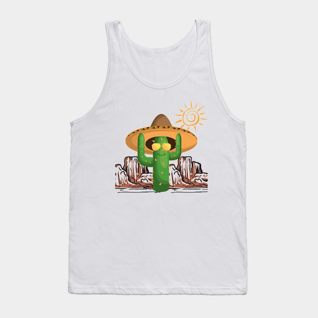 A happy cactus in the desert Tank Top by Rubi16